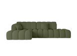 ECKSOFA mit Schlaffunktion Ottomane Links OLEA-L2 321x164x75 Grün Bouclé