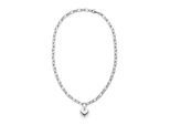Kette mit Anhänger S.OLIVER "Chunky Heart, Herz", silber (edelstahlfarben), Halsketten, Damen, Edelstahl, L: 55 B: 6,7mm, B:6,7mm