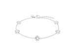 Armband S.OLIVER "Flower, Blüten-Design", silber (edelstahlfarben, weiß), Armbänder, Damen, 21cm, Edelstahl Perlen, Edelstahl, Perlen, Armband, mit Perle (imitiert)