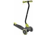 Dreiradscooter REBEL "Kickboard City Scooter RIDER", schwarz (grau, grün, schwarz), RollerB:11cm L:52,5cm, transparent, B:11cm L:52,5cm