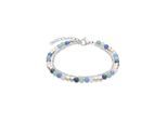 Armband S.OLIVER "Colorful Beads", edelstahlfarben, multicolor, Armbänder, Damen, 20cm, Edelstahl Perlen, Edelstahl, Perlen, Armband, mit Glasperle