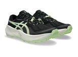 Trailrunningschuh ASICS "TRABUCO 14", Herren, Gr. 42,5, schwarz (schwarz, illuminate gelb), Synthetik, Schuhe, profiliertes Laufsohlenprofil, mit Gummilaufsohle, mit Schnürung
