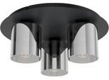 EGLO Deckenleuchte "GOROSIBA 1 Deckenlampe - Stahl - E27 - 3X40W - IP20", schwarz, 3, Ø 45cm H: 17,5cm, 1 Stk., Leuchten, Wohzimmerlampe, Esszimmerlampe, Flur, Schlafzimmer, H17,5 x Ø45 cm, Deckenleuchte