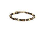 Luxenter Sterling Silber 925 Armband mit Tigerauge in 18K Gelbgold - Ihun