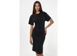 Korte Mouw Mini T-Shirt Jurk met Drapé