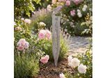 Gartenstecker AMBIENTE HAUS "Willkommen (H) 70cm", grau, B:13cm H:70cm, Metall, Gartenstecker, Gartenstecker, mit Vogel und Schriftzug für Außenbereich