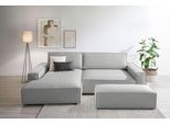 Polsterecke OTTO HOME "SHERWOOD XXL tief, L-Form, Schlaffunktion, Bigsofa, Cord, Leinenoptik", silber (silbergrau), B:284cm H:90cm T:135cm, 100% Polyester, Sofas, Polsterecke, stellbar zum Schlafsofa (Krokodilverbinder), Cord, Leinenoptik
