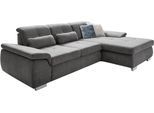 Ecksofa DIE PLANBAR "MP-IN16037 L-Form, Breite 289 cm, mit Kaltschaum-Polsterung", grau, B:289cm H:85cm T:195cm, 100% Polyester, Sofas, Ecksofa, mit Sitztiefenverstellung & Zierkissen