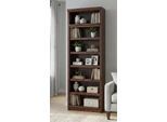 Bücherregal OTTO HOME "Soeren Regal B/T/H: 80/29/220 cm", dunkelbraun, B:80cm H:220cm T:29cm, Massivholz, Regale, Bücherregal, 7 offene Fächer, massive Kiefer, FSC-zertifiziert