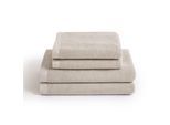 Handtuch Set HERZBACH HOME "Spa" Gr. 70, sandgrau, 4, Jersey, Jersey, Obermaterial: 100% Baumwolle CO., Handtuch-Sets, Handtuch Set, 4er Set, 525g/m², Premium-Qualität, 100% Baumwolle, einfarbig
