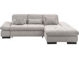Ecksofa "SO4100 V", grau (hellgrau), B:284cm H:80cm T:190cm, 100% Polyester, SET ONE BY MUSTERRING, Sofas, Ecksofa, mit verstellbaren Kopfteilen, wahlweise mit Funktionen, Cord-Bezug