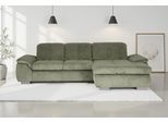 Ecksofa DIE PLANBAR "MP-IN16037 L-Form, Breite 289 cm, mit Kaltschaum-Polsterung", grün (cord forest), B:289cm H:85cm T:195cm, 88% Polyester, 12% Polyamid, Sofas, Ecksofa, mit Sitztiefenverstellung & Zierkissen