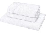 Handtuch Set DYCKHOFF "Planet", weiß, 3 Stk., Walkfrottier, Walkfrottier, Obermaterial: 100% Baumwolle, Handtuch-Sets, Handtuch Set, 2 Handtücher (50x100cm), 1 Duschtuch (70x140cm)