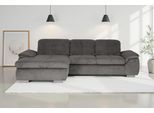 Ecksofa DIE PLANBAR "MP-IN16037 L-Form, Breite 289 cm, mit Kaltschaum-Polsterung", cord anthrazit, B:289cm H:85cm T:195cm, 88% Polyester, 12% Polyamid, Sofas, Ecksofa, mit Sitztiefenverstellung & Zierkissen