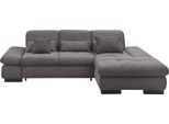 Ecksofa "SO4100 V", grau, B:284cm H:80cm T:190cm, 100% Polyester, SET ONE BY MUSTERRING, Sofas, Ecksofa, mit verstellbaren Kopfteilen, wahlweise mit Funktionen, Cord-Bezug