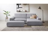 Polsterecke OTTO HOME "SHERWOOD XXL tief, L-Form, Schlaffunktion, Bigsofa, Cord, Leinenoptik", grau (hellgrau), B:284cm H:90cm T:135cm, 100% Polyester, Sofas, Polsterecke, stellbar zum Schlafsofa (Krokodilverbinder), Cord, Leinenoptik