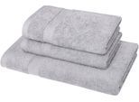 Handtuch Set DYCKHOFF "Planet", silber, 3 Stk., Walkfrottier, Walkfrottier, Obermaterial: 100% Baumwolle, Handtuch-Sets, Handtuch Set, 2 Handtücher (50x100cm), 1 Duschtuch (70x140cm)