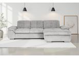 Ecksofa DIE PLANBAR "MP-IN16037 L-Form, Breite 289 cm, mit Kaltschaum-Polsterung", grau (cord grau), B:289cm H:85cm T:195cm, 88% Polyester, 12% Polyamid, Sofas, Ecksofa, mit Sitztiefenverstellung & Zierkissen