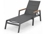 Gartenlounge-Sessel AMBIENTE HAUS "Premium Alumiium Gartenliege", grau, B:73cm H:50cm T:103cm, Sessel, Gartenlounge-Sessel