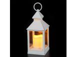 LED Außen-Tischleuchte AMBIENTE HAUS "Laterne antikweiss 24cm inkl LED Ke", weiß, B:11cm H:24cm L:11cm, Leuchten, LED Außen-Tischleuchte