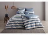 Kissenhülle OTTO HOME "Big Stripe", blau (blau, weiß), B:50cm L:50cm, Renforcé (Bio-Baumwolle), Obermaterial: 100% Baumwolle, Kissenbezüge, Kissenhülle, Streifen-Design in Melange-Optik