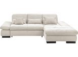 Ecksofa "SO4100 V", weiß, B:284cm H:80cm T:190cm, 100% Polyester, SET ONE BY MUSTERRING, Sofas, Ecksofa, mit verstellbaren Kopfteilen, wahlweise mit Funktionen, Cord-Bezug