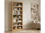 Bücherregal OTTO HOME "Soeren Regal B/T/H: 80/29/220 cm", natur, B:80cm H:220cm T:29cm, Massivholz, Regale, Bücherregal, 7 offene Fächer, massive Kiefer, FSC-zertifiziert