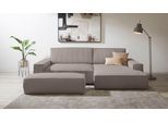 Polsterecke OTTO HOME "SHERWOOD XXL tief, L-Form, Schlaffunktion, Bigsofa, Cord, Leinenoptik", beige (taupe), B:284cm H:90cm T:135cm, 100% Polyester, Sofas, Polsterecke, stellbar zum Schlafsofa (Krokodilverbinder), Cord, Leinenoptik