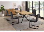 Essgruppe OTTO HOME "Vendy, Esstisch ausziehbar plus 6 Freischwinger", naturfarben, B:44cm H:94cm T:61cm, Polyester (100%), Sitzmöbel-Sets, Essgruppe, pflegeleichte Strukturstoff-Stühle, 3D-Steppung, ausziehbarer Tisch