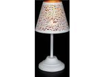 Teelichthalter AMBIENTE HAUS "Teelicht-Lampe in Weiß - (H) 24 cm", weiß (weis), B:12cm H:24cm T:12cm Ø:12cm, Eisen, Kerzenhalter, Teelichthalter