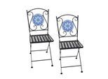 HTI-Living Gartenstühle 2 Stück Marocco Blau
