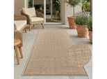 Outdoorteppich CARPET CITY "Outdoor 791, auch in rund", braun, B:80cm H:5mm L:250cm, Polypropylen, Teppiche, Outdoorteppich, Witterungsbeständig für Balkon, Terrasse, In und Outdoor, Sisal Optik
