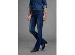 Bootcut-Jeans ARIZONA "Ultra-Stretch", Damen, Gr. 24, K + L Gr, blau (dunkelblau use), Denim/Jeans, Obermaterial: 74% Baumwolle, 24% Polyester, 2% Elasthan, Basic, extraeng lang, Jeans, normale Passform, Baby-Bootcut, Used-Look-Waschung, Topseller