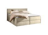 Chameo Boxbett, Beige, Kunststoff, H3, Höhe ca. 25 cm, 180x200 cm, Bettkasten, gepolstertes Kopfteil, Topper durchgehend, in verschiedenen Größen erhältlich, Matratze geteilt, Schlafzimmer, Betten, Doppelbetten