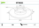 VALEO Bremsscheibe 673632 Hinterachse voll 291mm 12mm für TOYOTA