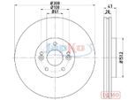 JAPKO Bremsscheibe 600713c Vorderachse belüftet 308mm 28mm für RENAULT
