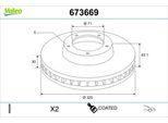 VALEO Bremsscheibe 673669 Vorderachse belüftet 320mm 30mm für JAGUAR