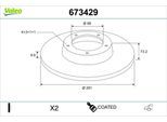 VALEO Bremsscheibe 673429 Hinterachse voll 281mm 10mm für Volvo
