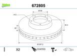 VALEO Bremsscheibe 672805 Vorderachse belüftet 258mm 22mm für Peugeot Citroën LANCIA Fiat ALFA ROMEO