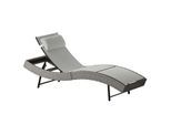 4goodz Poly rattan ligstoel met in 5 standen verstelbare rugleuning en
