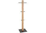 Linea Natura Kleiderständer , Schwarz, Eichefarben , Holz, Metall , vollmassiv , 45x174.9x40 cm , Jackenhalter , Schlafzimmer, Kleiderständer