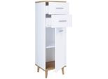 Mid.you Kommode , Weiss, Eichefarben , Holzwerkstoff , 1 Fächer , 2 Schublade(n) Schubladen , 32x97x28 cm , stehend, in verschiedenen Holzdekoren erhältlich , Kleinmöbel, Kommoden, Kommoden