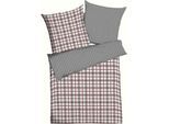 Wendebettwäsche KAEPPEL "Plaid", rot (rubin), B/L: 155cm x 220cm, 1 Stk., 1 Stk., Feinbiber, B/L: 80cm x 80cm, 2 Stk., Feinbiber, Obermaterial: 100% Baumwolle, Bettwäsche, Wendebettwäsche, angenehm wärmend