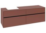 Villeroy & Boch Waschtischunterschrank Collaro C07800 1600x548x500mm 4 Ausz. Waschtisch li Wine Red C07800AH