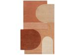 Wollteppich Kurzflor Terrakotta 150 x 240 cm - HALLEIN Kadima Design