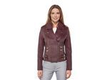 Dames leren bordeauxrode Brando bikerjack - Constantia