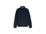 TOM TAILOR Herren Blouson Jacke mit verstaubarer Kapuze, blau, Uni, Gr. M