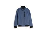 TOM TAILOR Herren Blouson Jacke mit verstaubarer Kapuze, blau, Uni, Gr. M