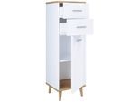 Midischrank Landos ca. 32x97 cm Weiß/Eichefarben