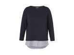 Sweatshirt VIA APPIA DUE "VIA APPIA DUE Sweatshirt", Damen, Gr. 50, marine, ecru, Obermaterial: 45% Polyester PES. 43% Viskose CV. 12% Elasthan EL., relaxed fit, U-Boot-Ausschnitt, Sweatshirts Sweatshirt, Große Größen